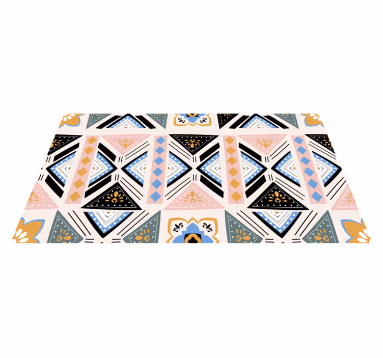 Geometrisch motief wandtapijt vinyl tapijt geometrisch - TenStickers