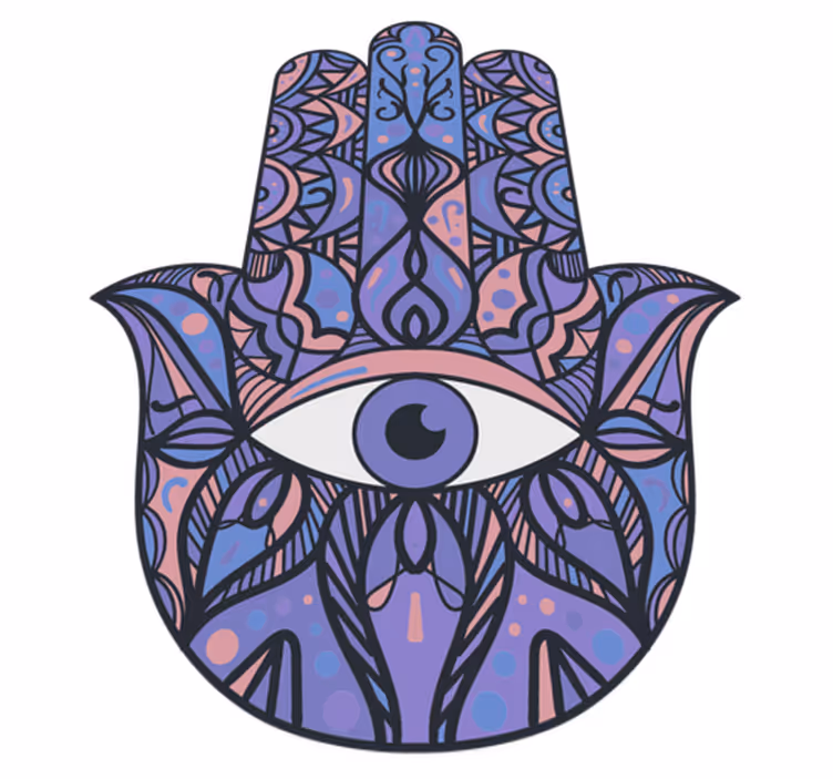 Hamsa handmotief vinyl tapijt mandala - TenStickers