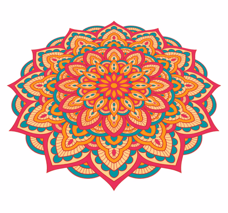 Mandala vinyl tapijt Kleurrijke mandala's - TenStickers