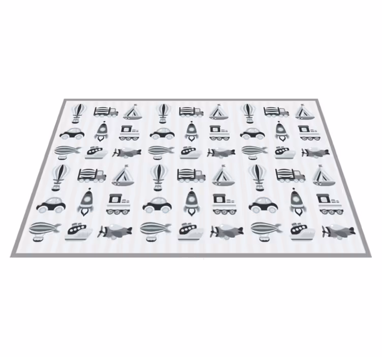 Speels vervoer vinyl tapijt kind - TenStickers