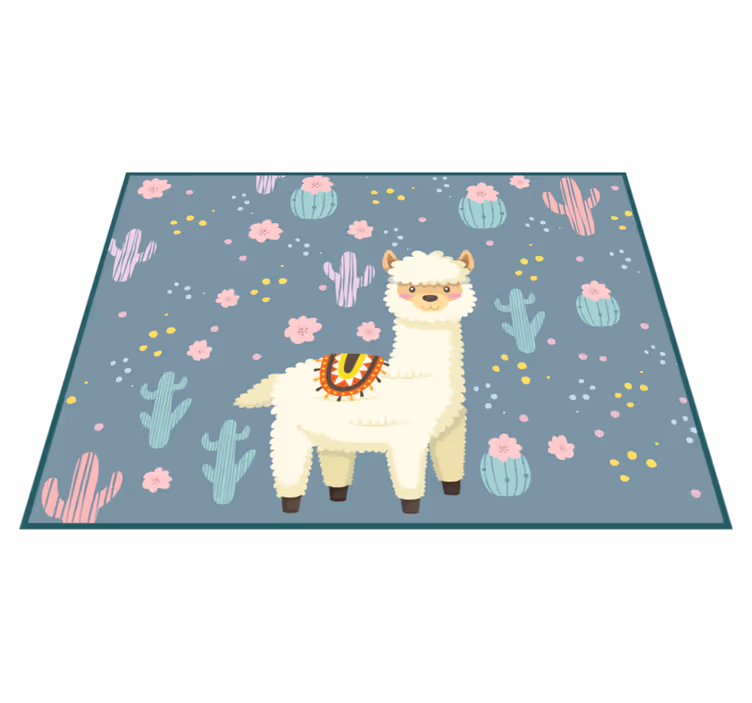 Vinyl vloerkleed dieren Schattige vrolijke lama's - TenStickers