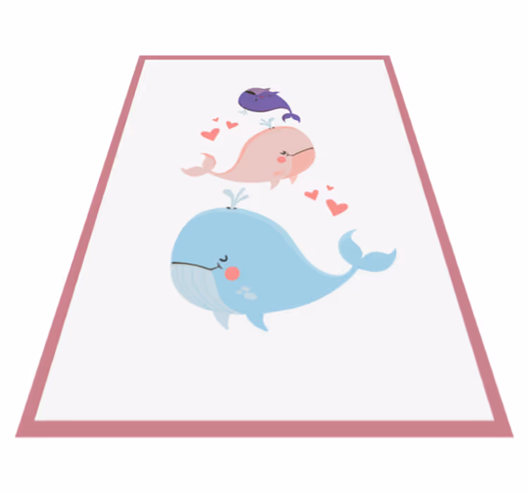 Grillige walvissenillustratie vinyl tapijt baby - TenStickers