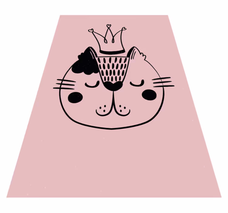 Gekroonde kat illustratie dieren vinyl tapijt - TenStickers