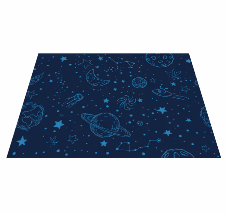 Ruimte-thema illustratie vinyl tapijt kind - TenStickers
