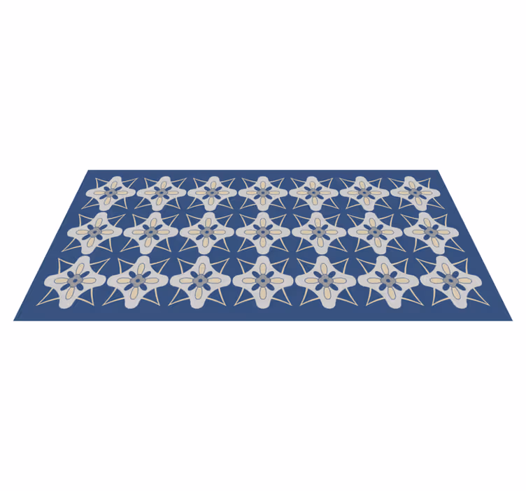 Bloementegelcompositie vinyl tapijt tegels - TenStickers