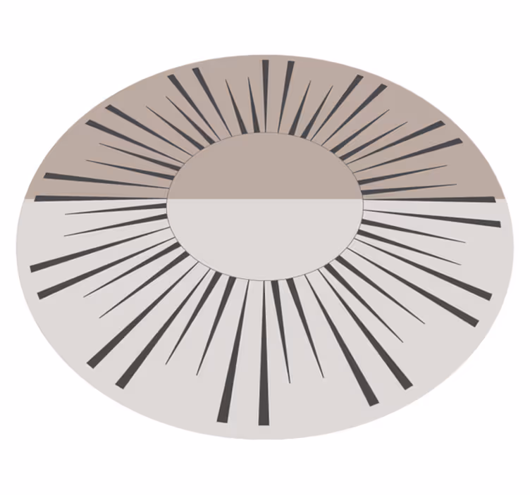 Zonnestraal circulair ontwerp vinyl tapijt met strepen - TenStickers