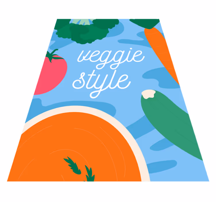 Vegetarische stijl decoratie vinyl tapijt zinnen en teksten - TenStickers