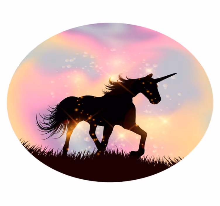 Galactische eenhoorn dieren vinyl tapijt - TenStickers