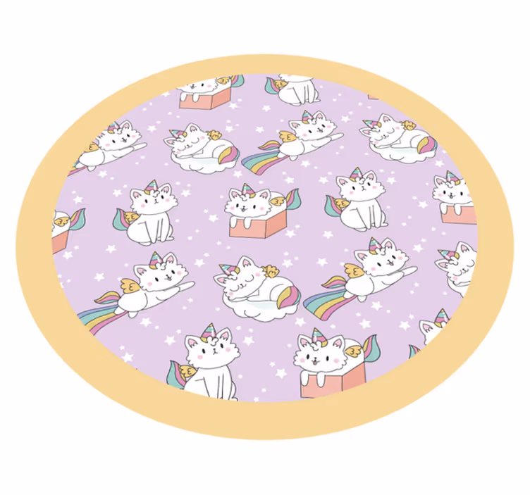 Eenhoorn kattenavontuur vinyl tapijt voor meer kinderen - TenStickers