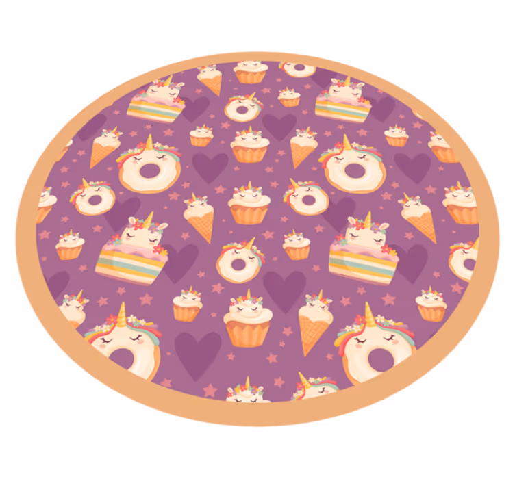 Eenhoorntraktaties rond vinyl tapijt kind - TenStickers