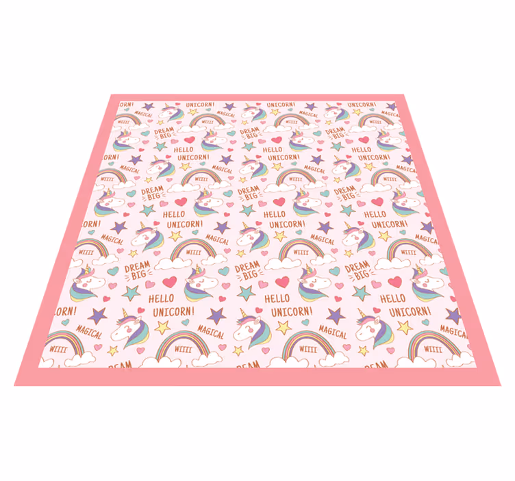 Magisch eenhoornmotief vinyl tapijt baby - TenStickers