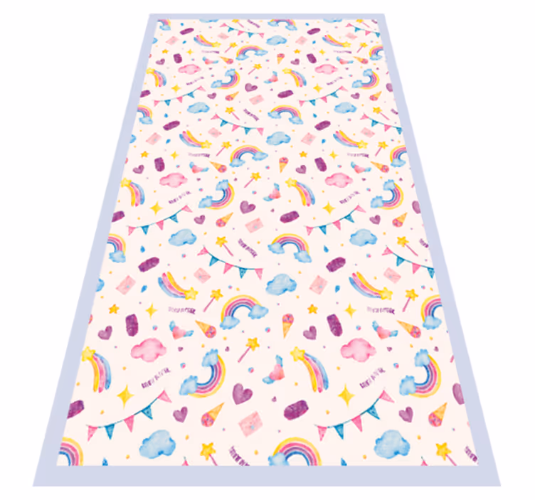 Grillige kinderbeelden vinyl tapijt kind - TenStickers
