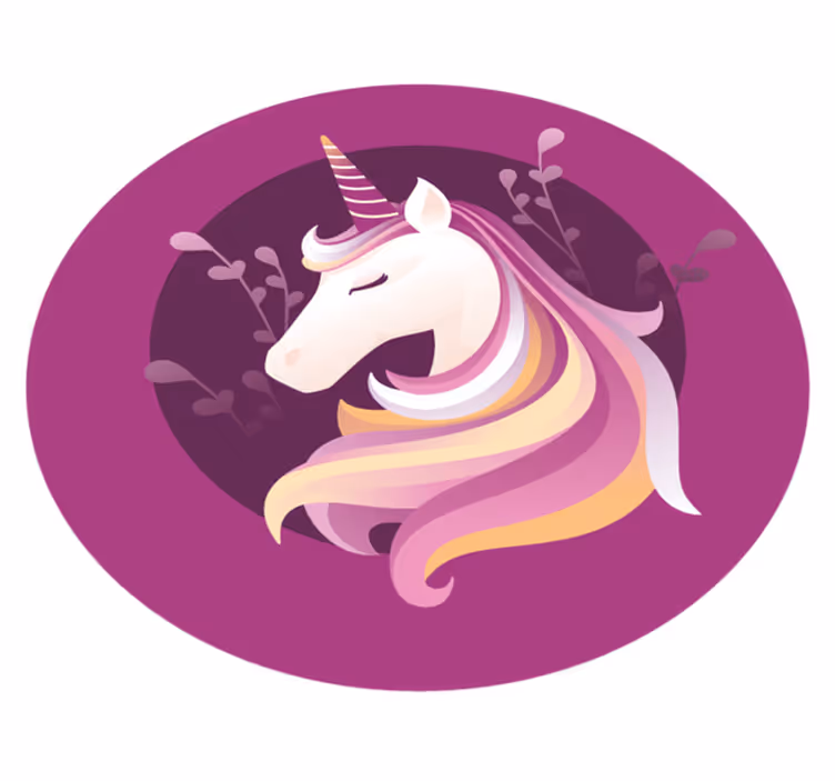 Eenhoorn cirkelmotief vinyl tapijt kind - TenStickers