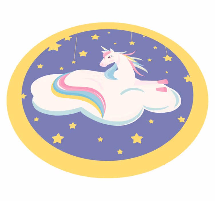 Eenhoorn droomcirkel vinyl tapijt baby - TenStickers