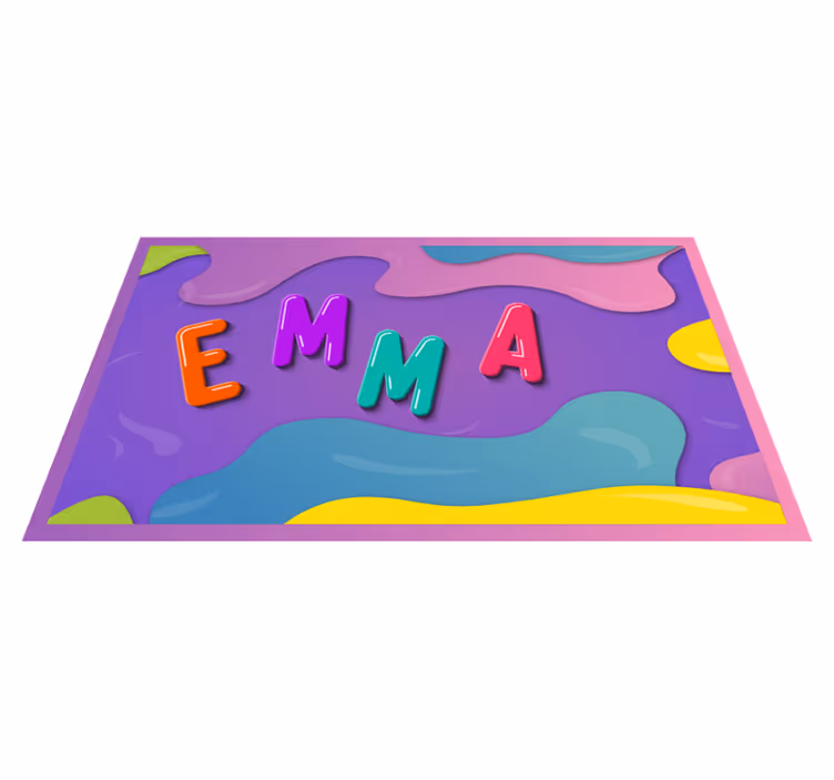 Gepersonaliseerde naamstelling vinyl tapijt met naam - TenStickers