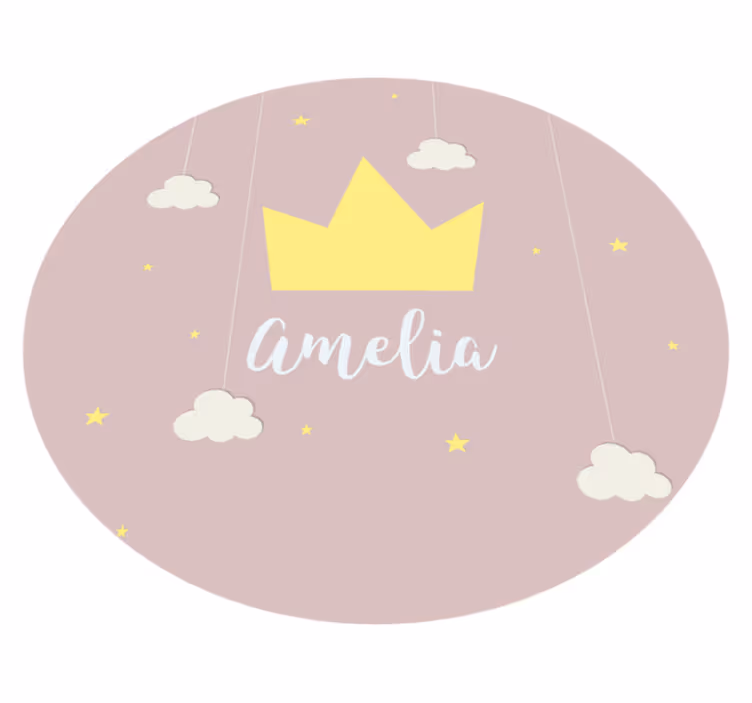 Gepersonaliseerde kroon vinyl tapijt baby - TenStickers