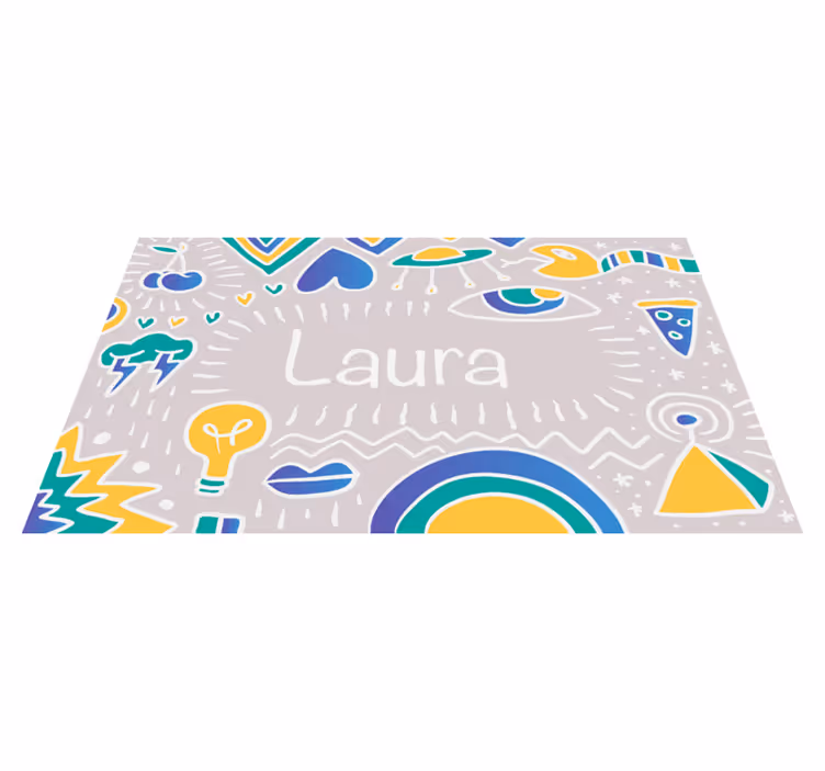 Gepersonaliseerde speelmat vinyl tapijt met naam - TenStickers