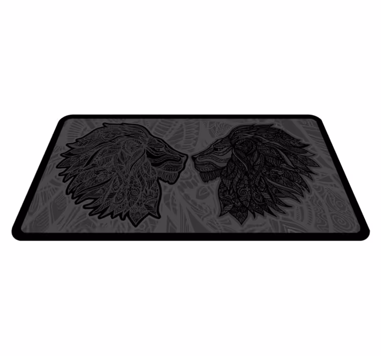 Leeuwenprofiel kunstwerk dieren vinyl tapijt - TenStickers