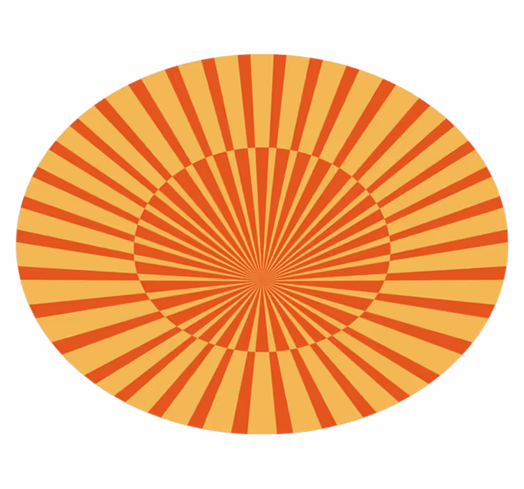 Zonnestraal cirkelpatroon vinyl tapijt met strepen - TenStickers
