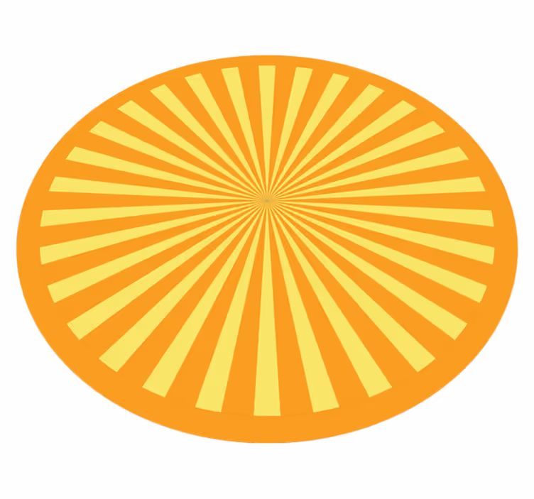 Zonnestraal cirkelvormige array vinyl tapijt met strepen - TenStickers