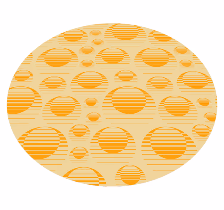 Cirkelvormig patroon vinyl tapijt eetkamer - TenStickers