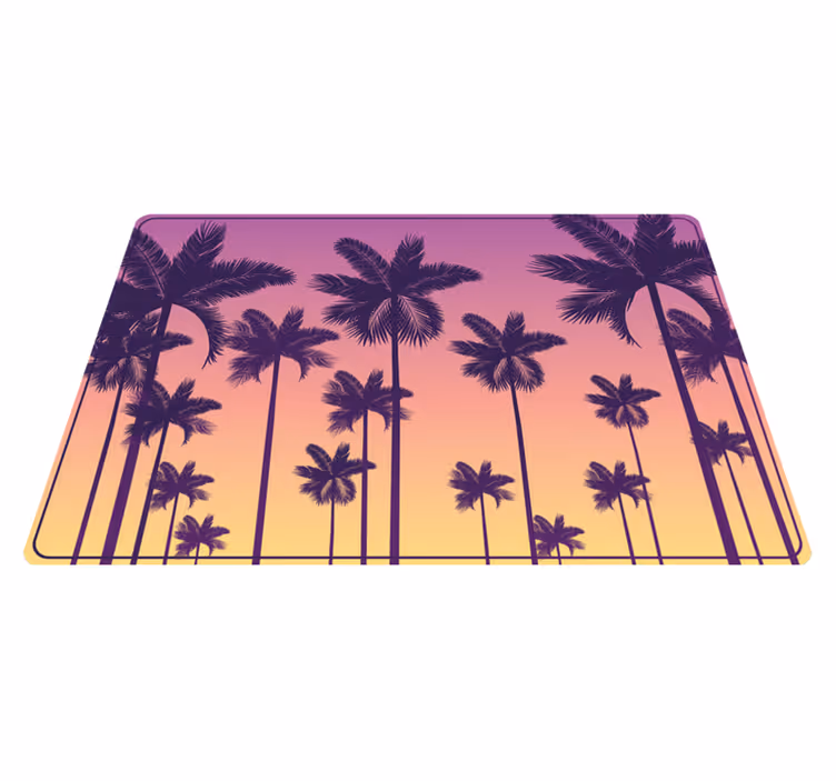 Tropisch zonsondergangsilhouet vinyl tapijt natuur - TenStickers