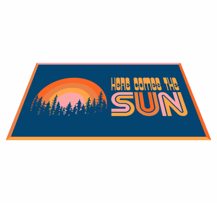 Zonsopgang silhouet scène vinyl tapijt zinnen en teksten - TenStickers