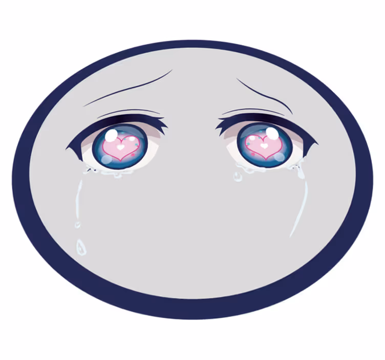 Huilend anime gezicht vinyl tapijt voor meer kinderen - TenStickers