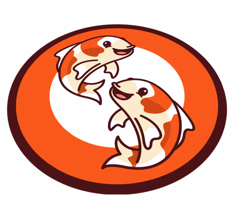 Speelse koicirkel dieren vinyl tapijt - TenStickers