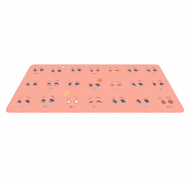 Emotionele gezichten activiteit vinyl tapijt kind - TenStickers