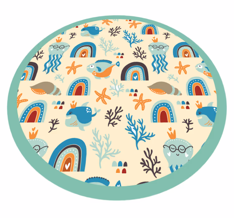 Speeltijd voor het zeeleven vinyl tapijt kind - TenStickers