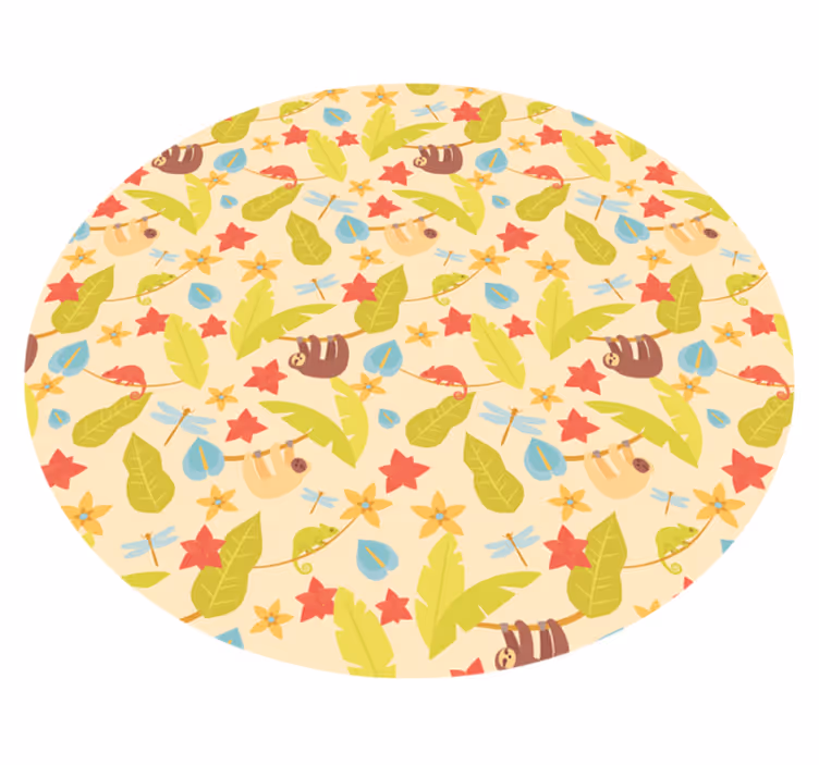 Herfstbeestjes cirkelvormig vinyl tapijt voor meer kinderen - TenStickers