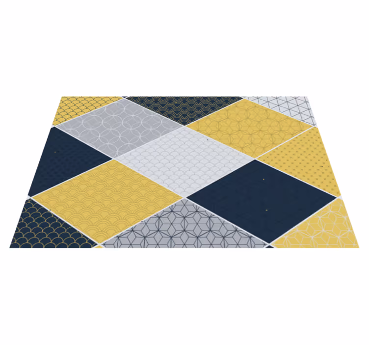 Geometrische mozaïekmix vinyl tapijt geometrisch - TenStickers