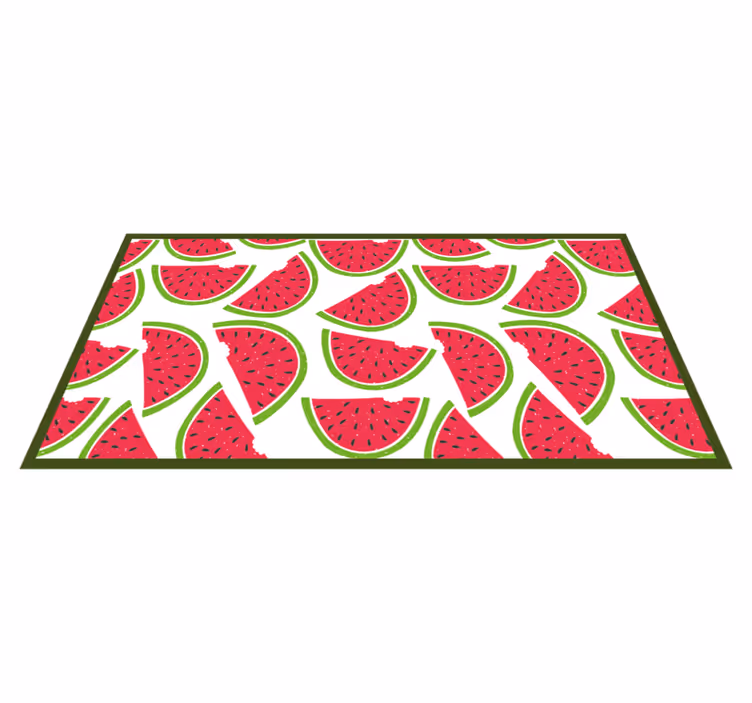 Watermeloenplakpatroon vinyl tapijt bloemen en planten - TenStickers