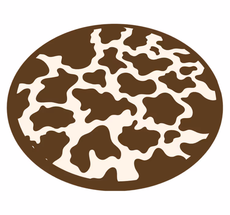 Koeienhuid rond vinyl tapijt dierenprint - TenStickers