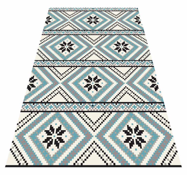 Etnisch geometrisch patroon vinyl tapijt geometrisch - TenStickers
