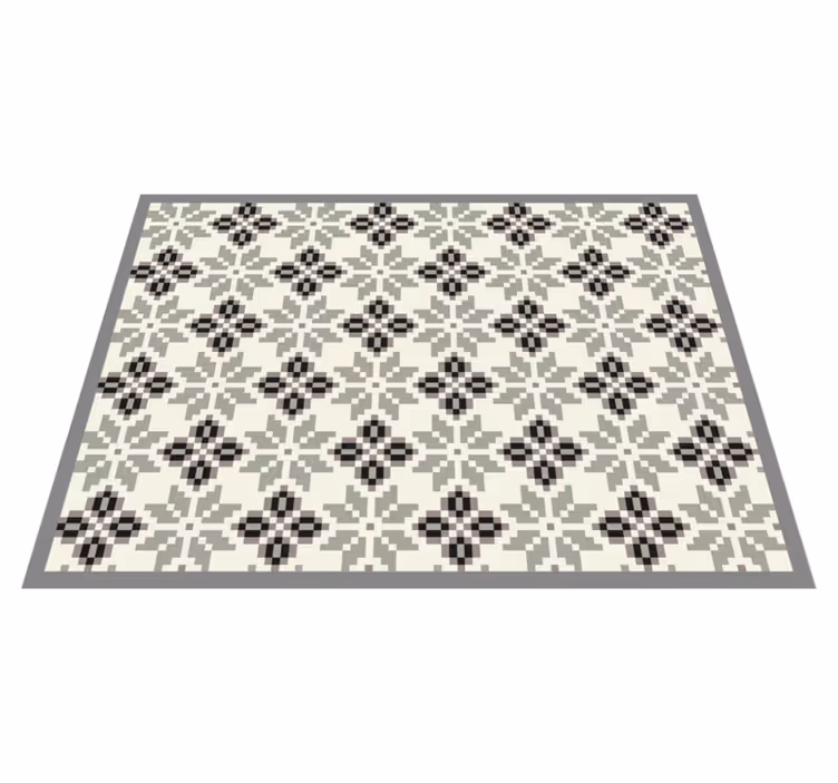 Monochroom tegelpatroon vinyl tapijt tegels - TenStickers