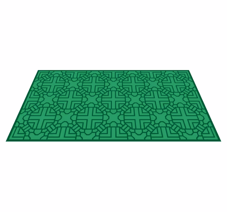 Vinyl tapijt geometrisch groen patroon - TenStickers
