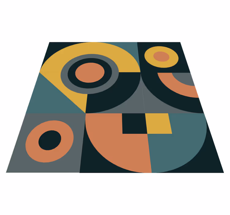 Geometrische vormen compositie vinyl tapijt geometrisch - TenStickers