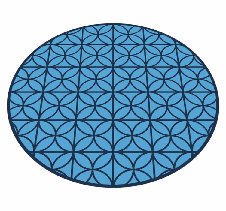 Cirkelvormige geometrische vinyl tapijt geometrisch - TenStickers