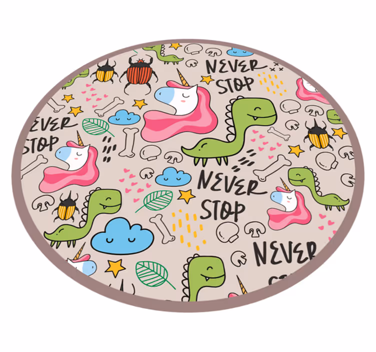 Speels eenhoornontwerp vinyl tapijt kind - TenStickers