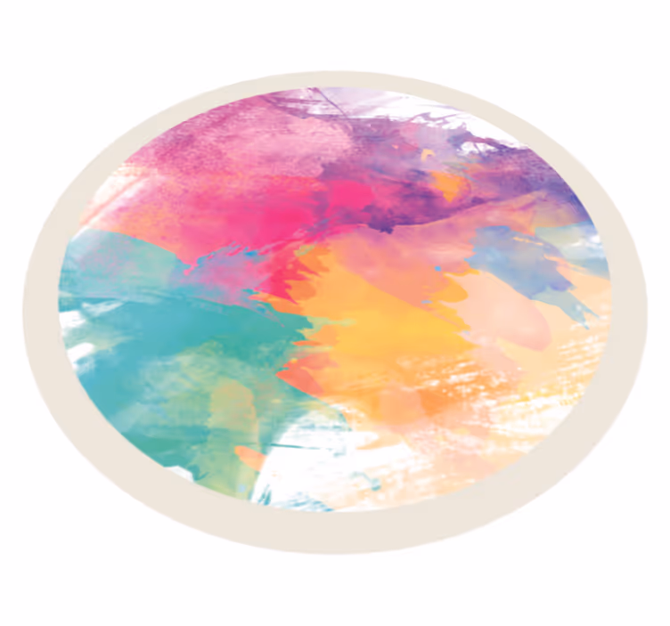 Kleurrijke aquarel splash vinyl tapijt met textuur - TenStickers