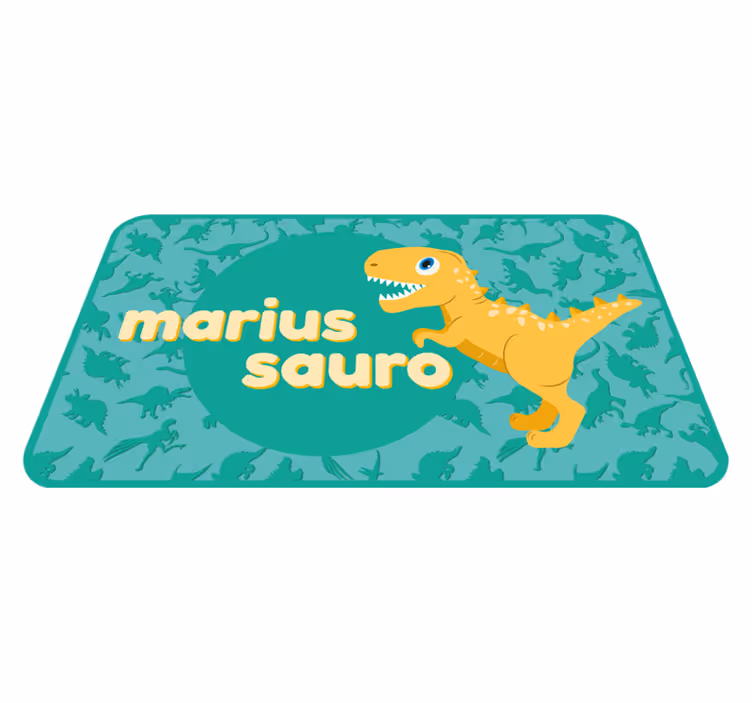 Dinosaurus gepersonaliseerd vinyl tapijt kind - TenStickers