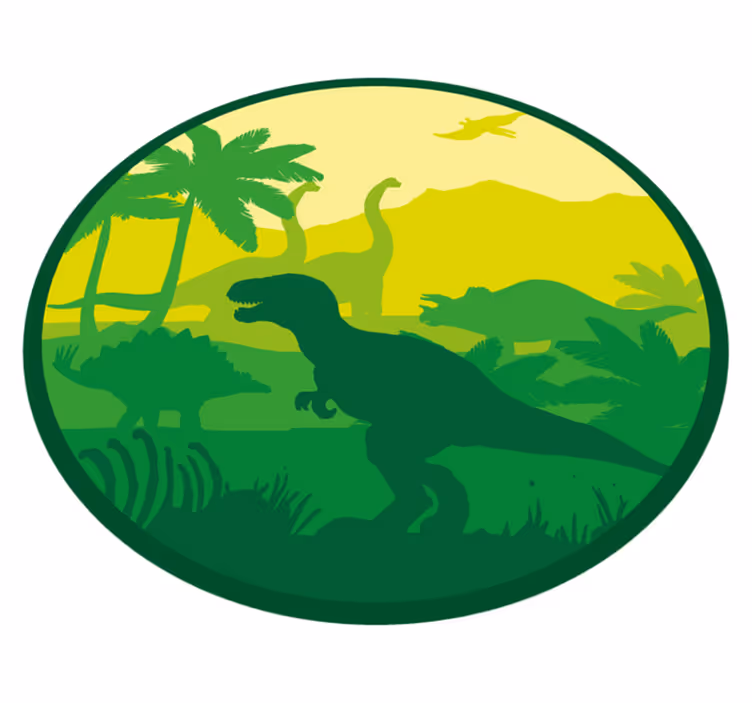 Dinosaurussenavontuurscène vinyl tapijt baby - TenStickers
