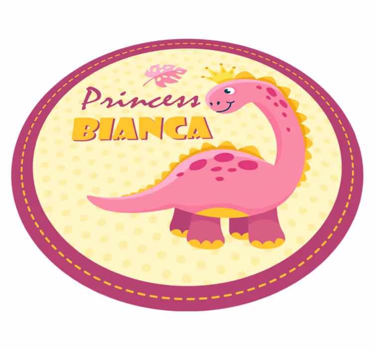 Prinses dinosaurus vinyl tapijt baby - TenStickers