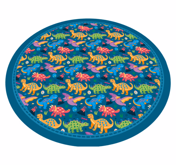 Dinosaurus cirkelvormig patroon vinyl tapijt kind - TenStickers