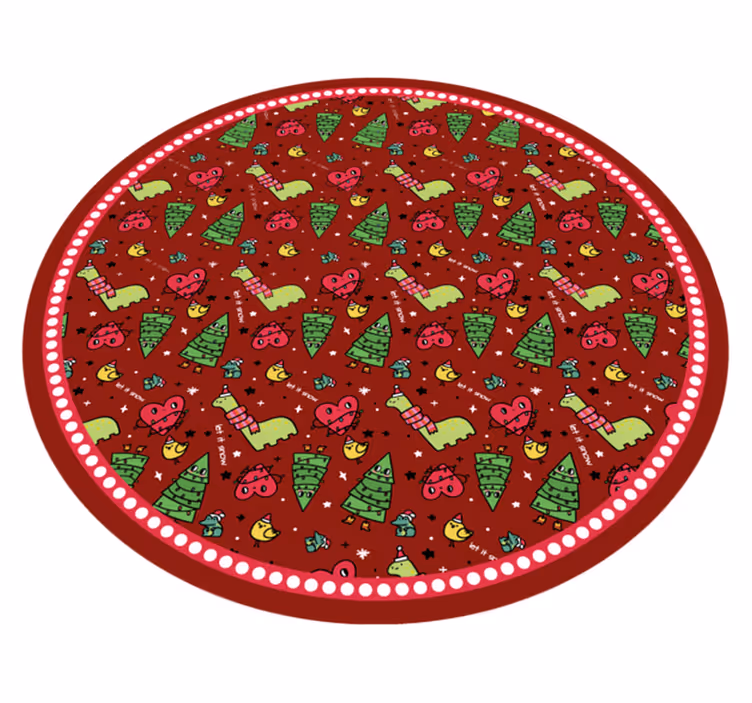 Feestelijk circulair ontwerp vinyl tapijt kerstmis - TenStickers