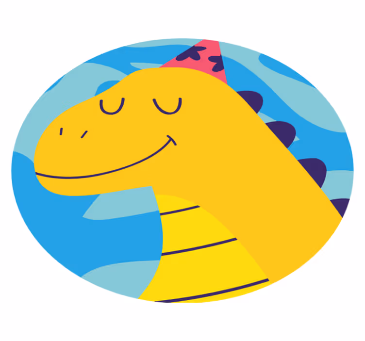 Thema dinosaurusfeest vinyl tapijt kind - TenStickers