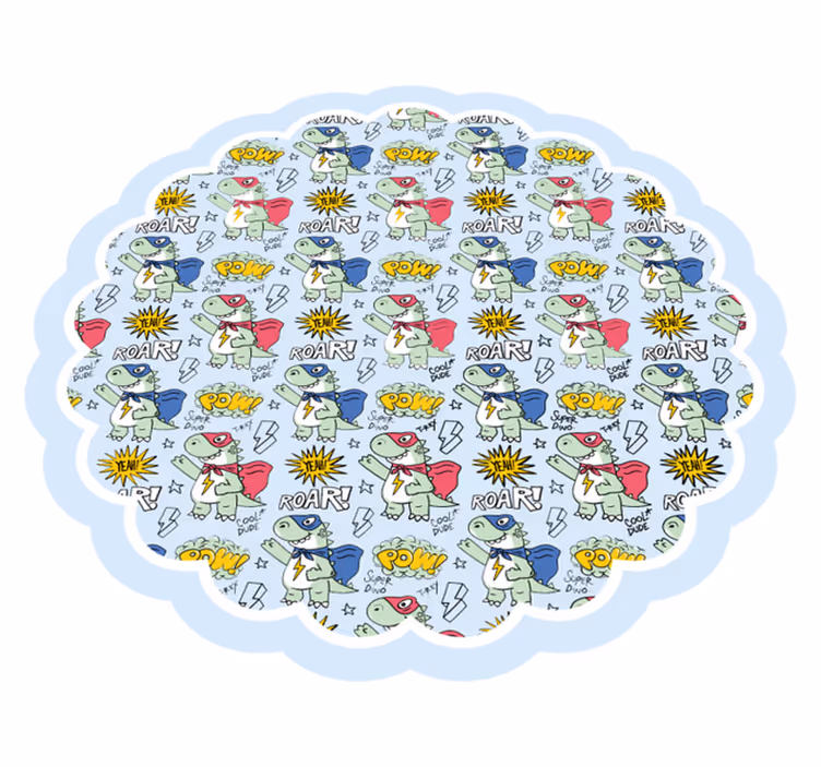 Superheld dino's vinyl tapijt kind - TenStickers