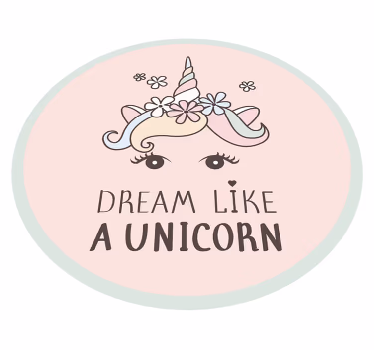 Eenhoorn droomachtige uitdrukking vinyl tapijt baby - TenStickers